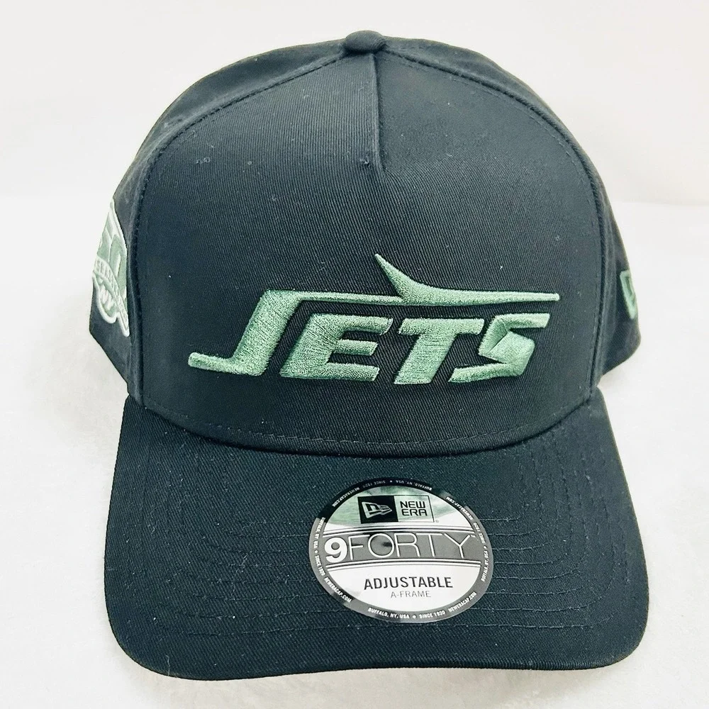 New Era New‎ York Jets A-Frame 50 Seasons 9FORTY Hat Cap Adjustable Snap Black